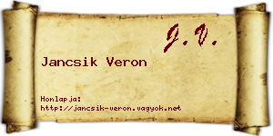 Jancsik Veron névjegykártya
